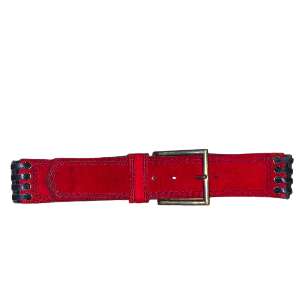 🤩Vintage-Suede-Vera-Burgundy & Black Belt